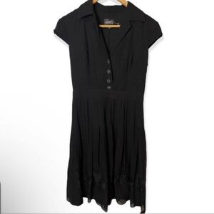 Adrianna Papell Black Collard Fit & Flare Dress​​​